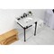 Kingston Brass 30 Carrara Marble Console Sink with Stainless Steel Legs, Marble WhiteMatte Black LMS30M80ST - alternate 4